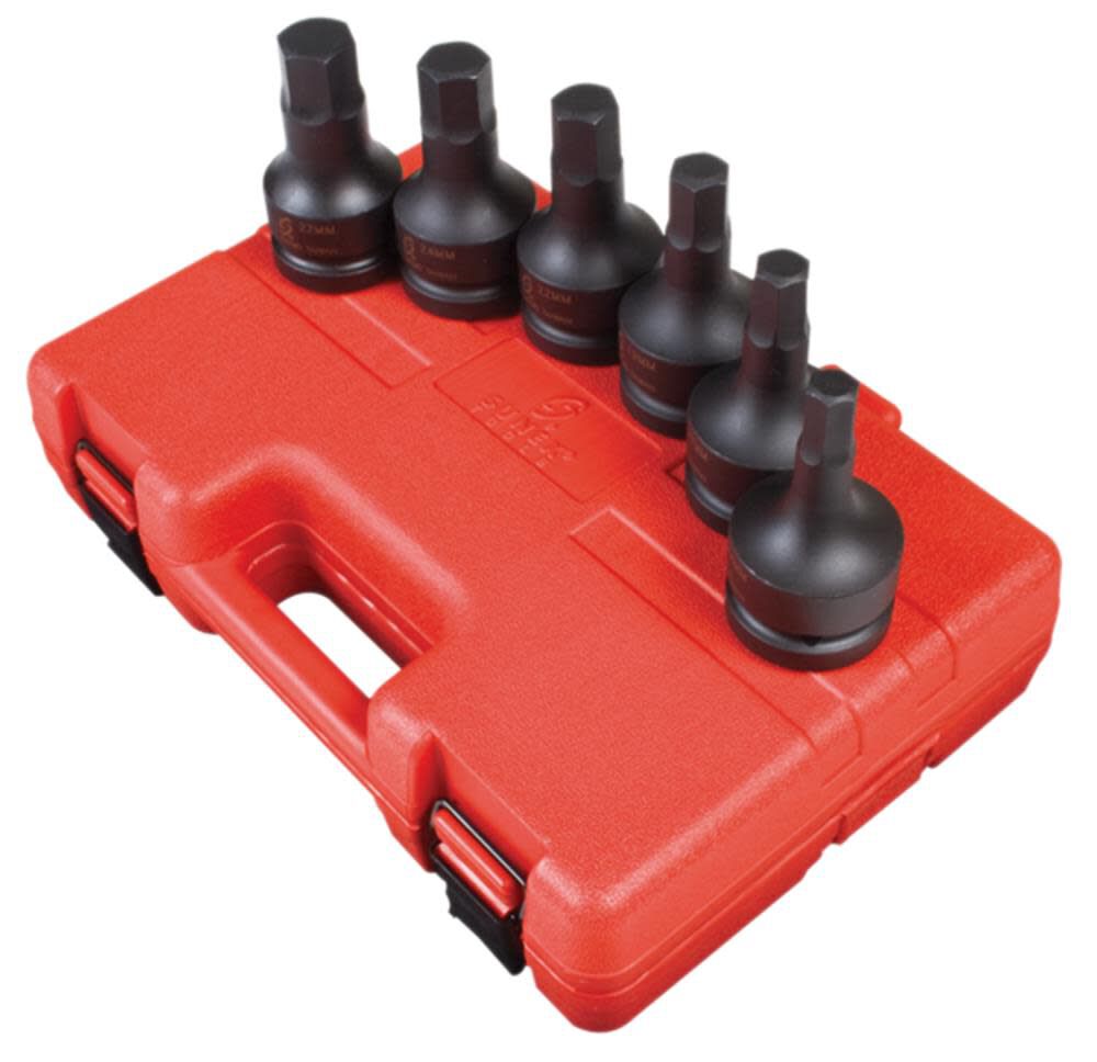 6 pc. 1 In. Drive Metric Hex Drive Impact Socket Set 5607