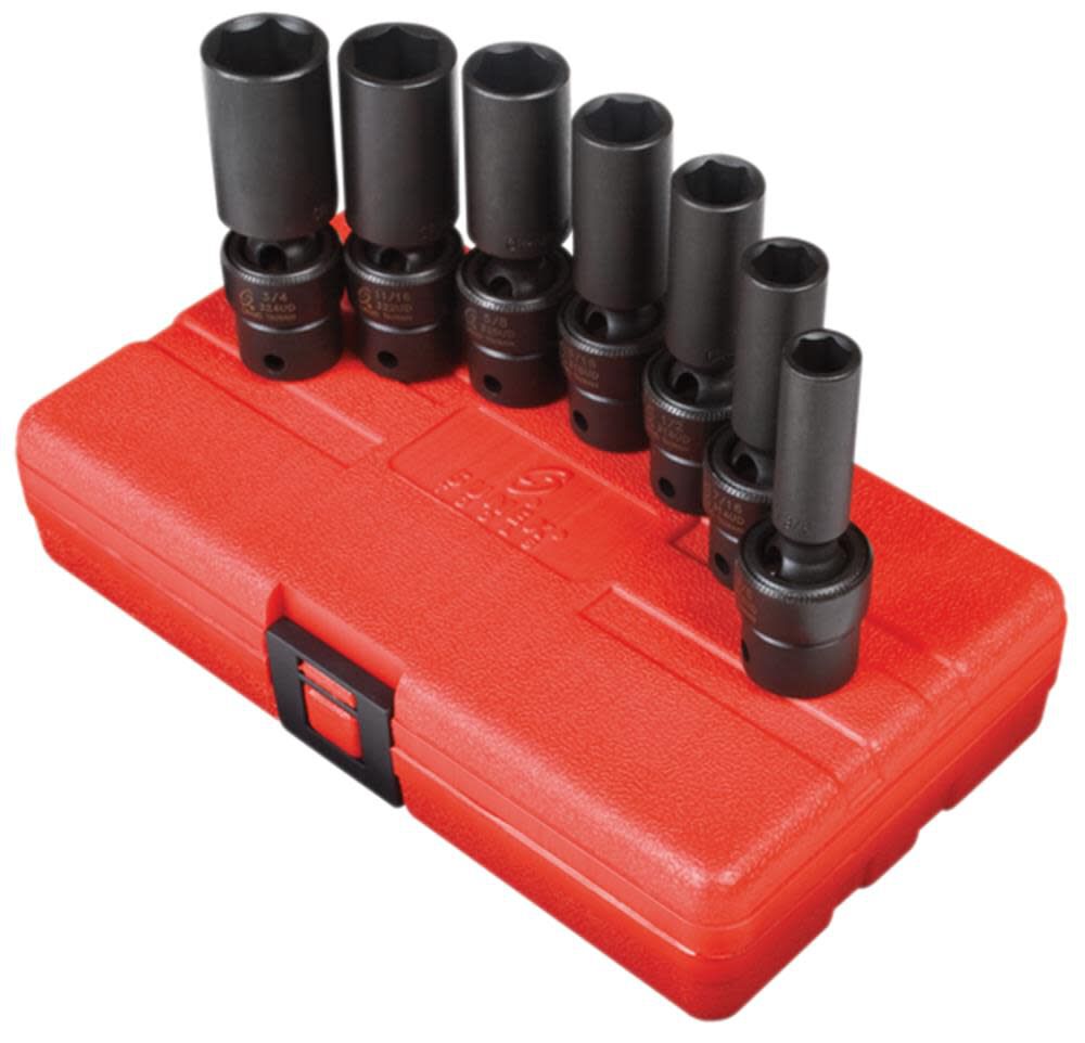 7 pc. 3/8 In. Drive SAE Universal Deep Impact Socket Set 3656