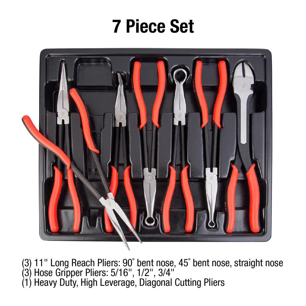 7 Pc Long Reach Pliers Set 3613V