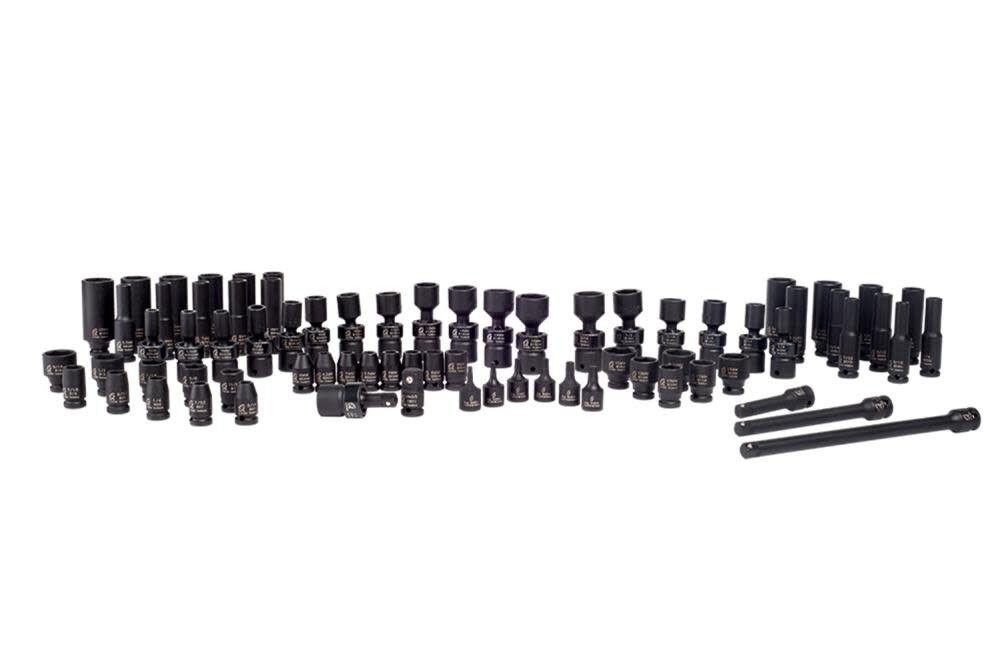 74 pc. 1/4 In. Drive SAE & Metric Master Impact Socket Set 1874