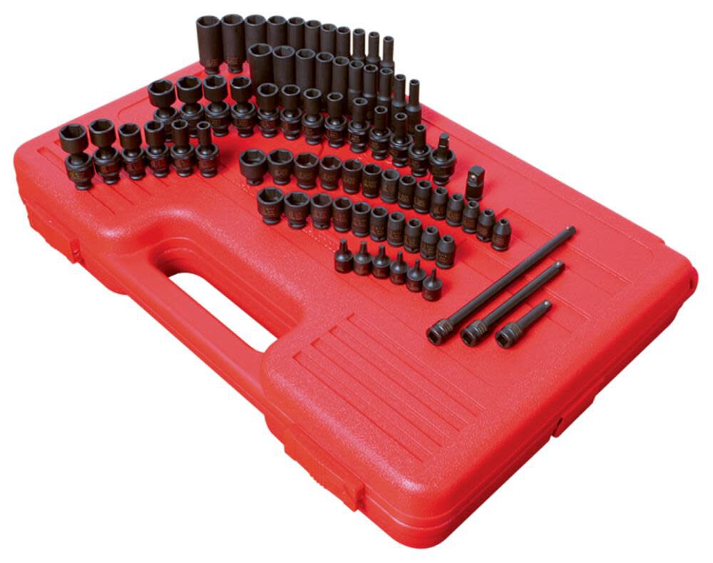 74 pc. 1/4 In. Drive SAE & Metric Master Impact Socket Set 1874