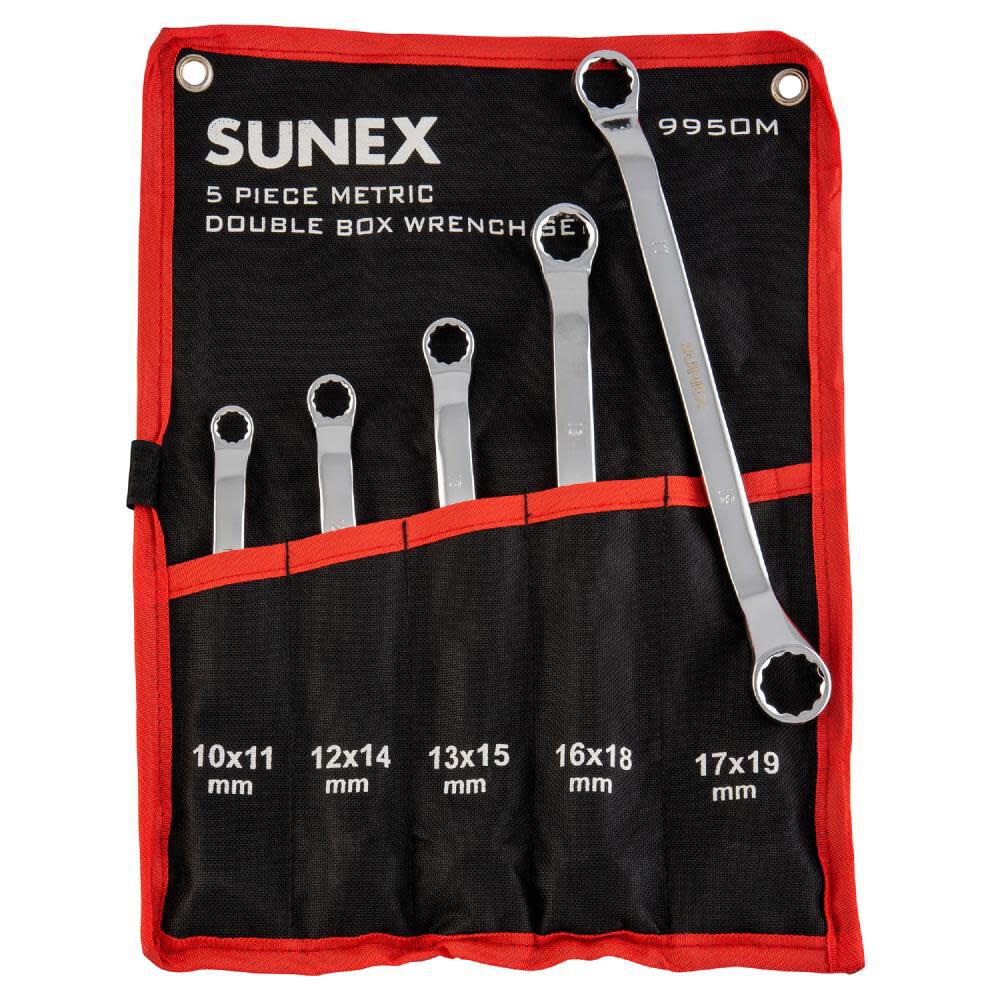 Full Polish Metric Double Box Wrench Set 5pc 9950M