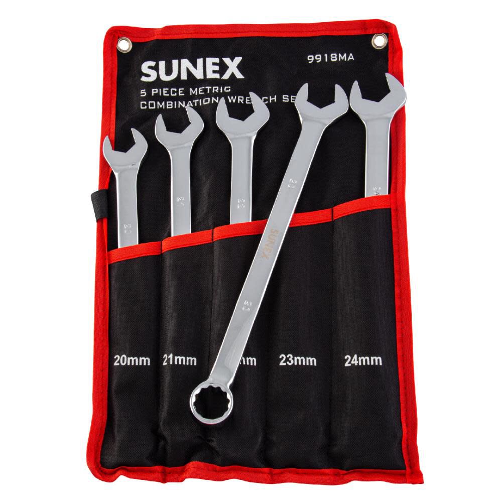 Metric Full Polish V-Groove Combination Wrench Set 5pc 9918MA