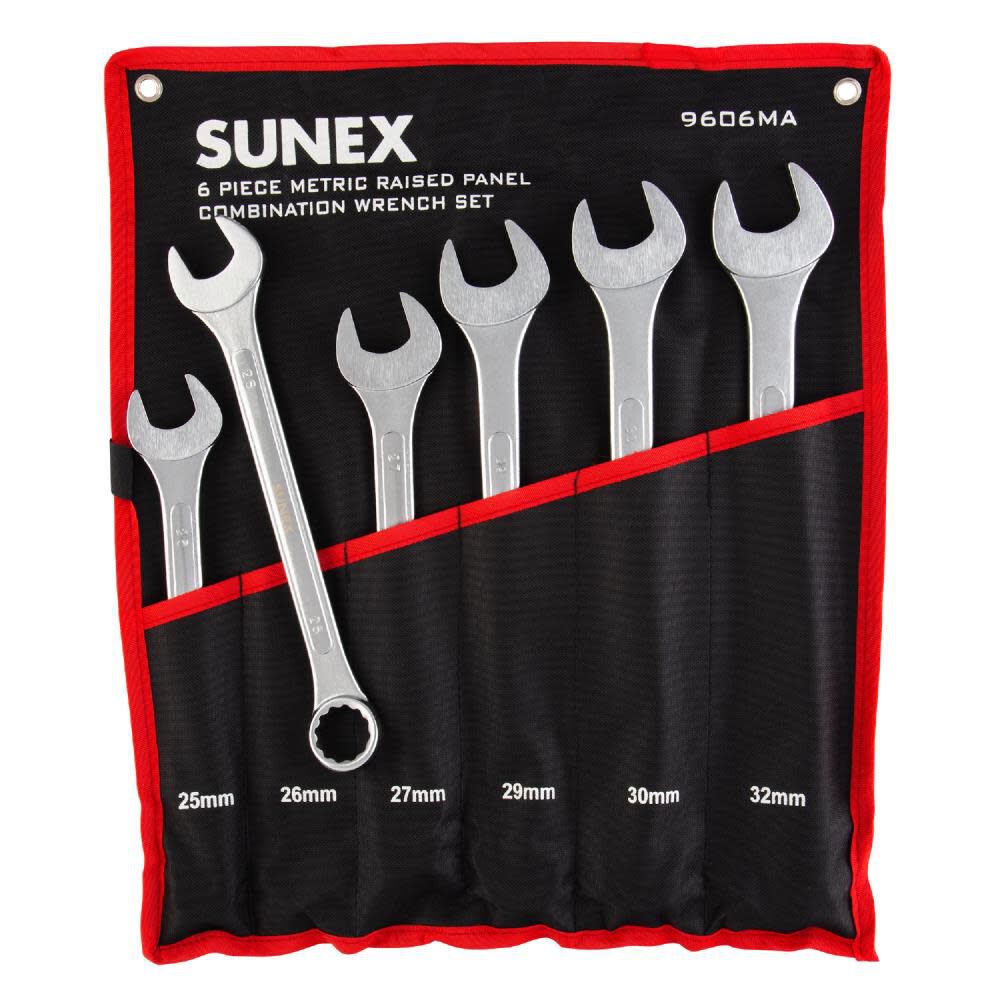 Metric Raised Panel Jumbo Combination Wrench Set 7pc 9707MA