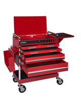 Professional 5 Drawer Service Cart with Locking Top Red 8045