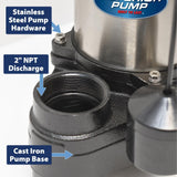 1/2 HP Stainless Steel and Cast Iron Sump Pump with Vertical Switch 92571