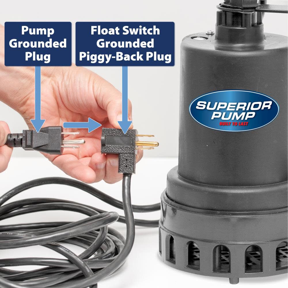 1/2 HP Thermoplastic Sump Pump with Vertical Switch 92572