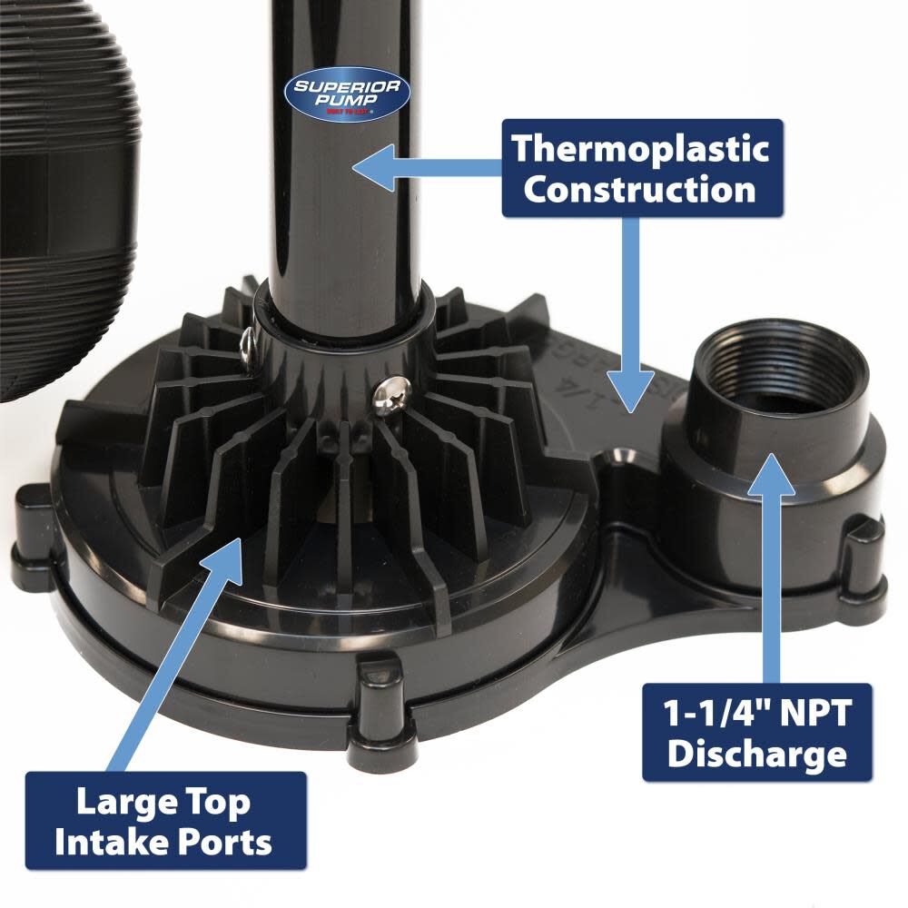 1/3 HP Thermoplastic Pedestal Pump 92333