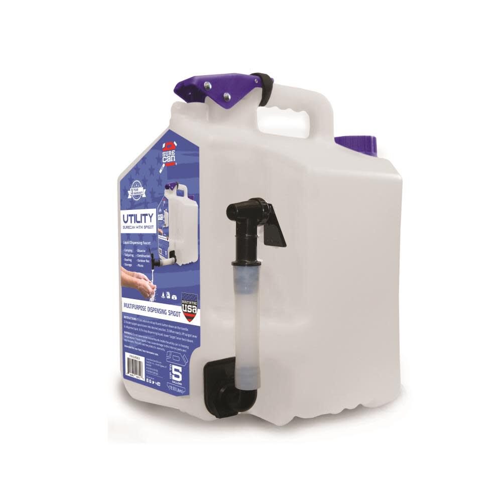 5 Gallon 18.93 Liters Multipurpose Dispensing Utility Tank/Can with Spigot SUR5SU1