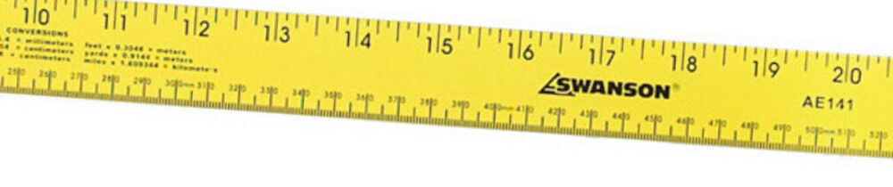 36 In. Yardstick (Yellow) Aluminum with Metric (91 Cm) AE141