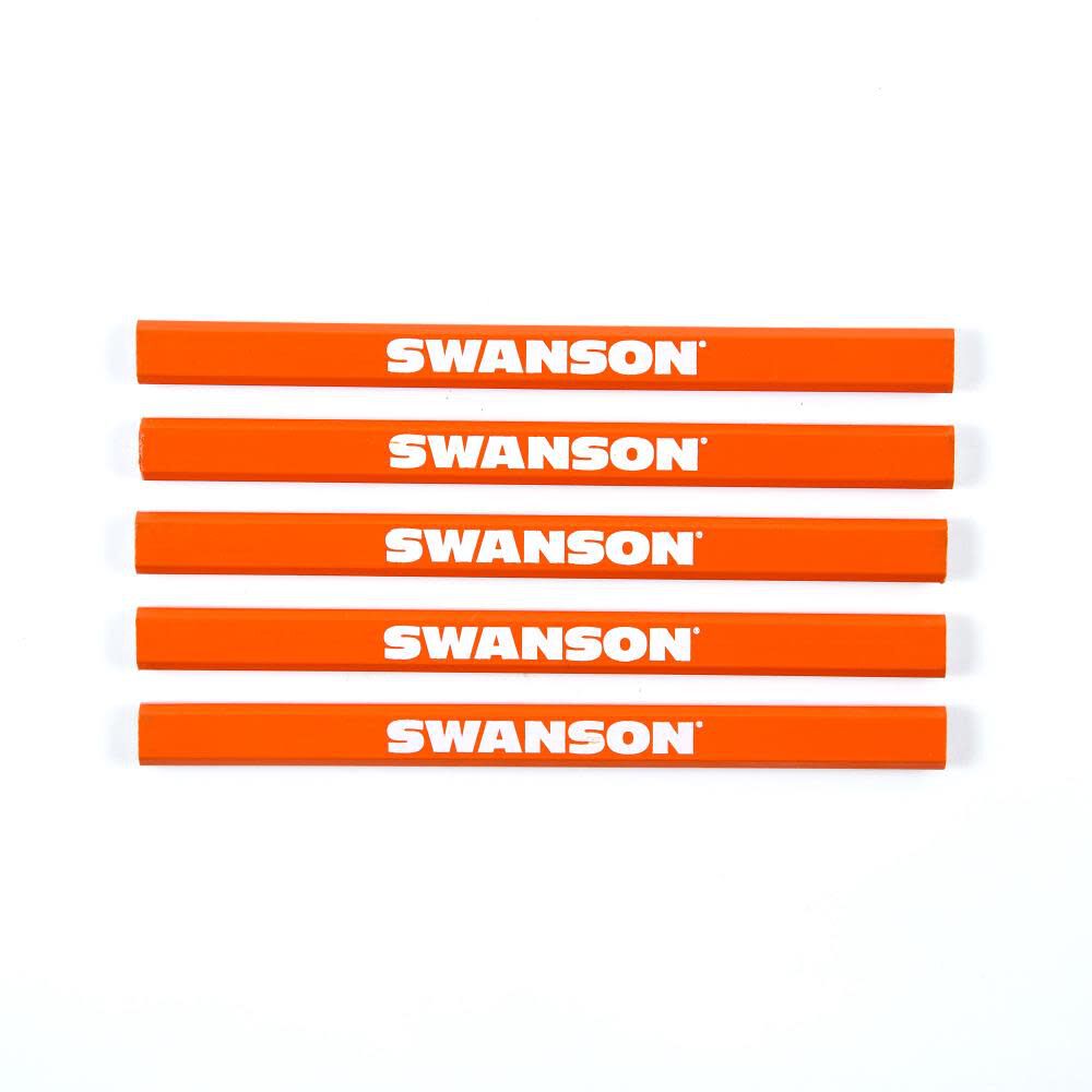 5-Pack of Carpenter PencilsWooden (ORANGE) CP700