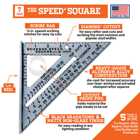 Speed Square with Black Markings Blue Book 00101S