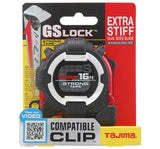 GS LOCK Measuring Tape 16' x 1in with Compatible Clip GS-C16BW