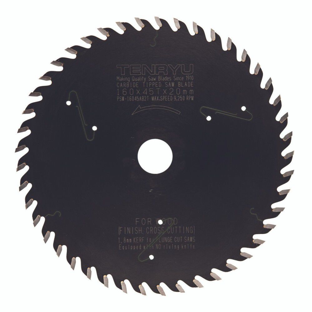 160 mm x 45T PTFE Coated Plunge Cut Saw Blade for Wood PSW-16045AB2T