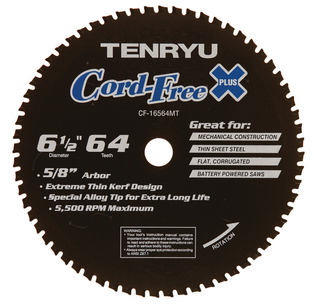 Cord Free Series 6-1/2 Inch x 64T Thin Sheet Metal Blade CF-16564MT