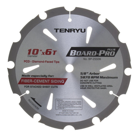 Cutting Saw Blade 10in Cement Fiberboard Diamond Tipped BP-25506