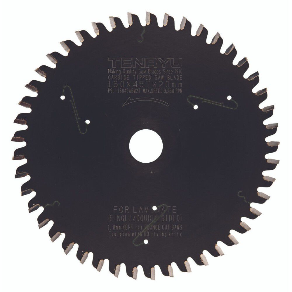 PTFE Coated Plunge Cut Saw Blade for Laminate 160mm x 45T PSL-16045ABM2T