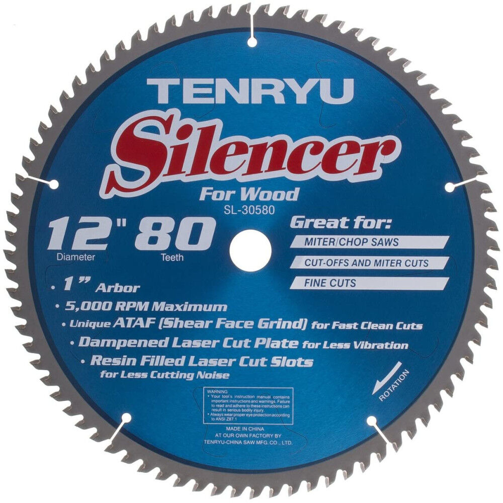 Silencer ATAF Saw Blade 12in x 80T x 1in Arbor Carbide SL-30580C