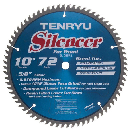 Silencer Series 10in 72 TPI Carbide Tipped Saw Blade SL-25572