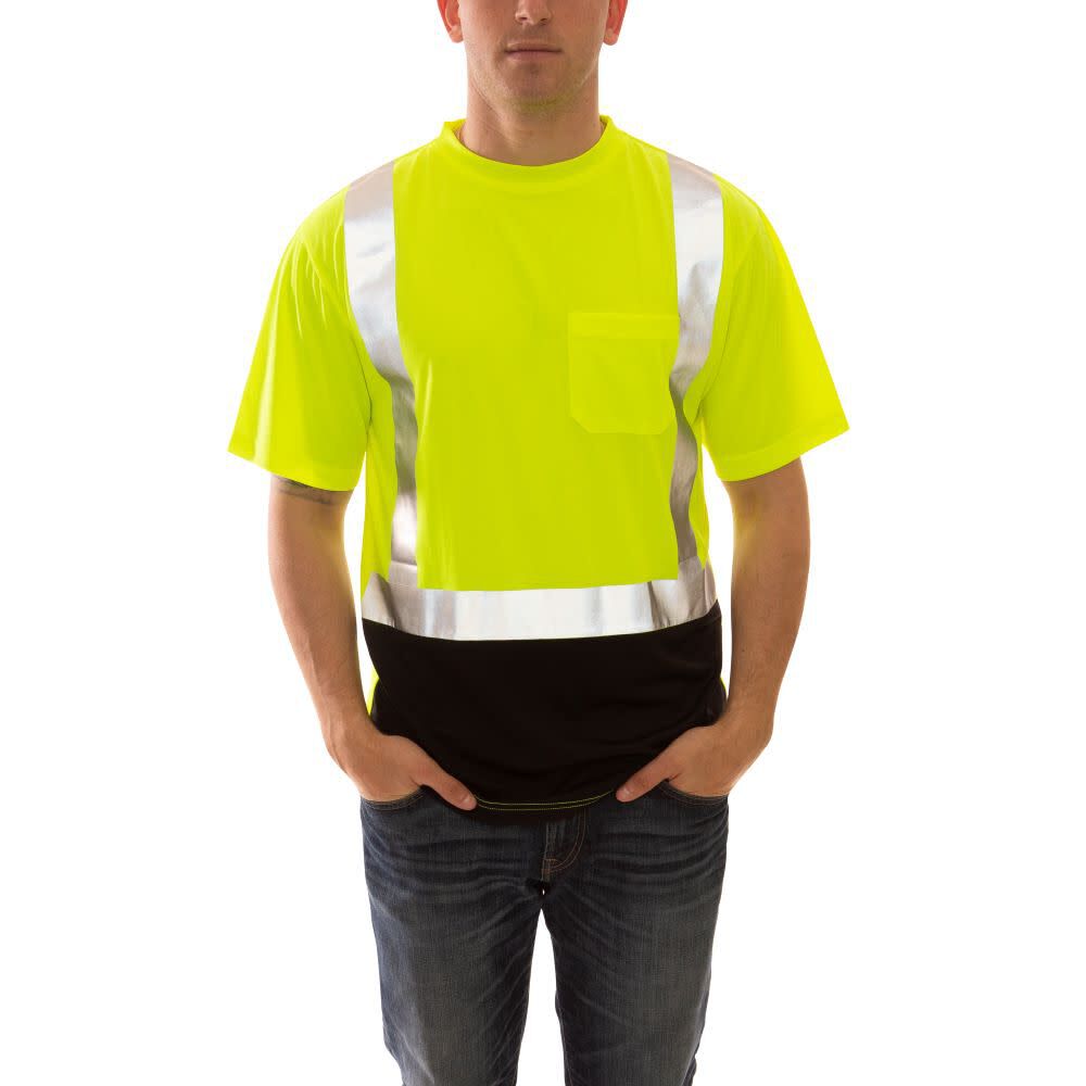 Job Sight Class 2 Black Front T-Shirt Short Sleeve Hi-Vis 2X S75122.2X