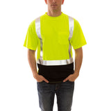 Job Sight Class 2 Black Front T-Shirt Short Sleeve Hi-Vis 2X S75122.2X