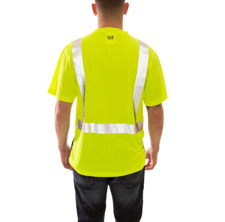 Job Sight Class 2 Black Front T-Shirt Short Sleeve Hi-Vis 4X S75122.4X