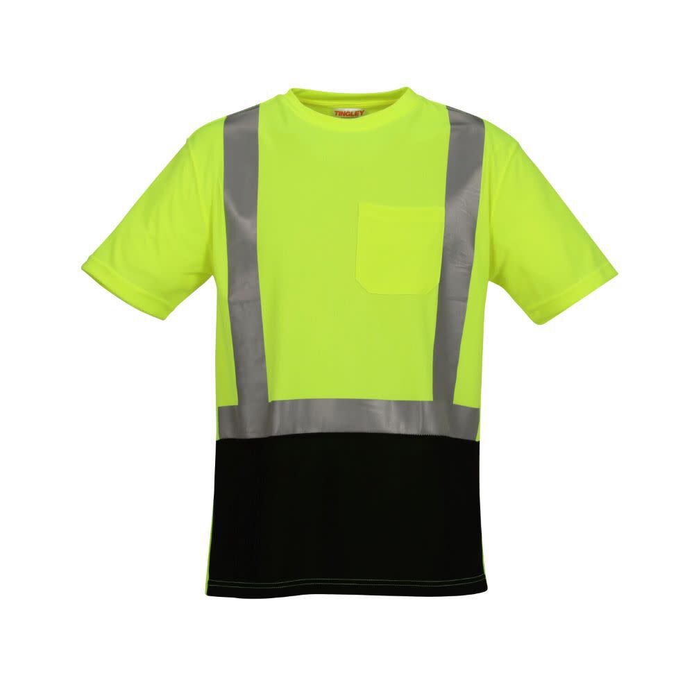 Job Sight Class 2 Black Front T-Shirt Short Sleeve Hi-Vis 5X S75122.5X