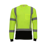 Job Sight Class 3 Black Front T-Shirt Long Sleeve Hi-Vis 2X S75622.2X