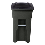 32 Gallon Greenstone Trash Can with Quiet Wheels and Attached Lid ANA32-55410