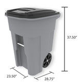 48 Gallon Trash Can with Smooth Wheels and Lid ANA48-00BLU