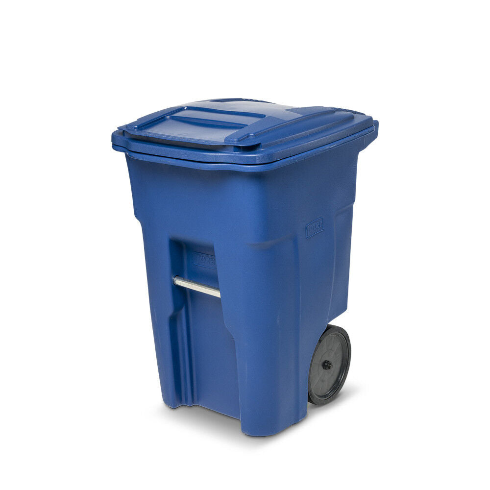 48 Gallon Trash Can with Smooth Wheels and Lid ANA48-00BLU