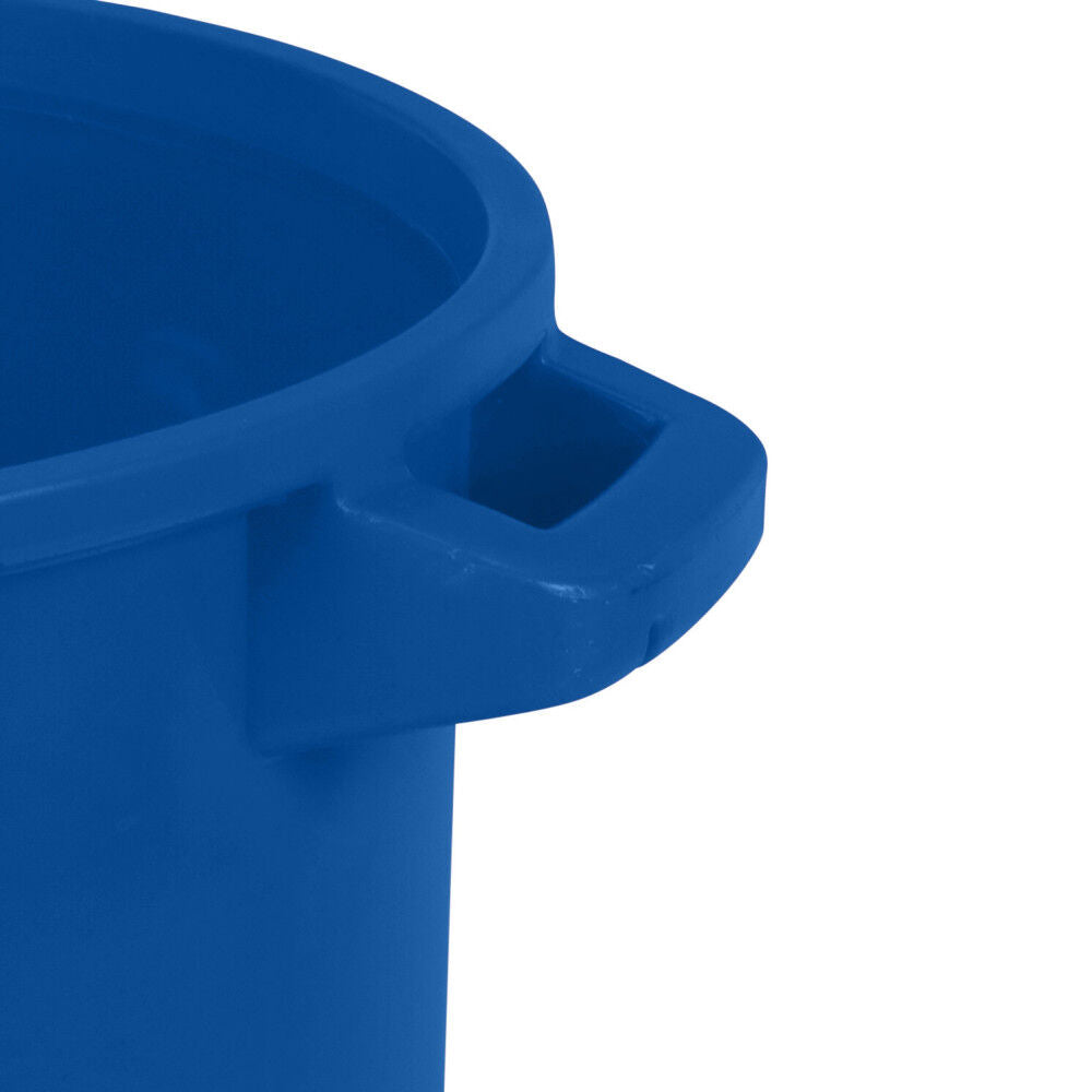 55 Gallon Round Trash Can with Lift Handle Blue RND55-B0705