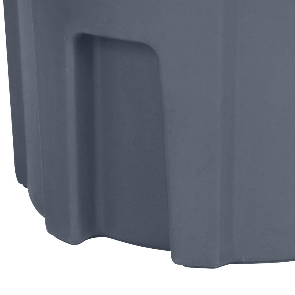 55 Gallon Round Trash Can with Lift Handle Dark Gray Granite RND55-B0149