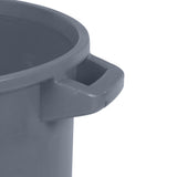 55 Gallon Round Trash Can with Lift Handle Dark Gray Granite RND55-B0149