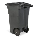 64 Gallon Trash Can Greenstone with Quiet Wheels and Lid ANA64-54480