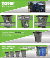 96 Gallon Trash Can with Smooth Wheels and Lid ANA96-00BKS