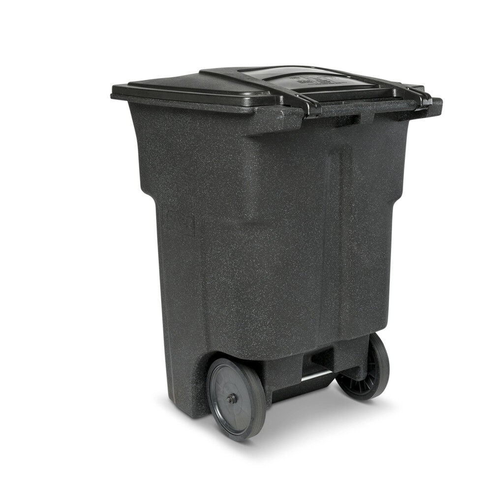 96 Gallon Trash Can with Smooth Wheels and Lid ANA96-00BKS