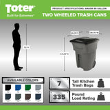 96 Gallon Trash Can with Smooth Wheels and Lid ANA96-54342