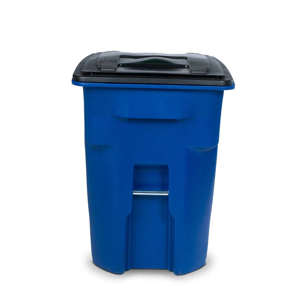 96 Gallon Trash Can with Smooth Wheels and Lid Blue ANA96-00BLU