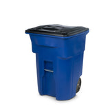 96 Gallon Trash Can with Smooth Wheels and Lid Blue ANA96-00BLU