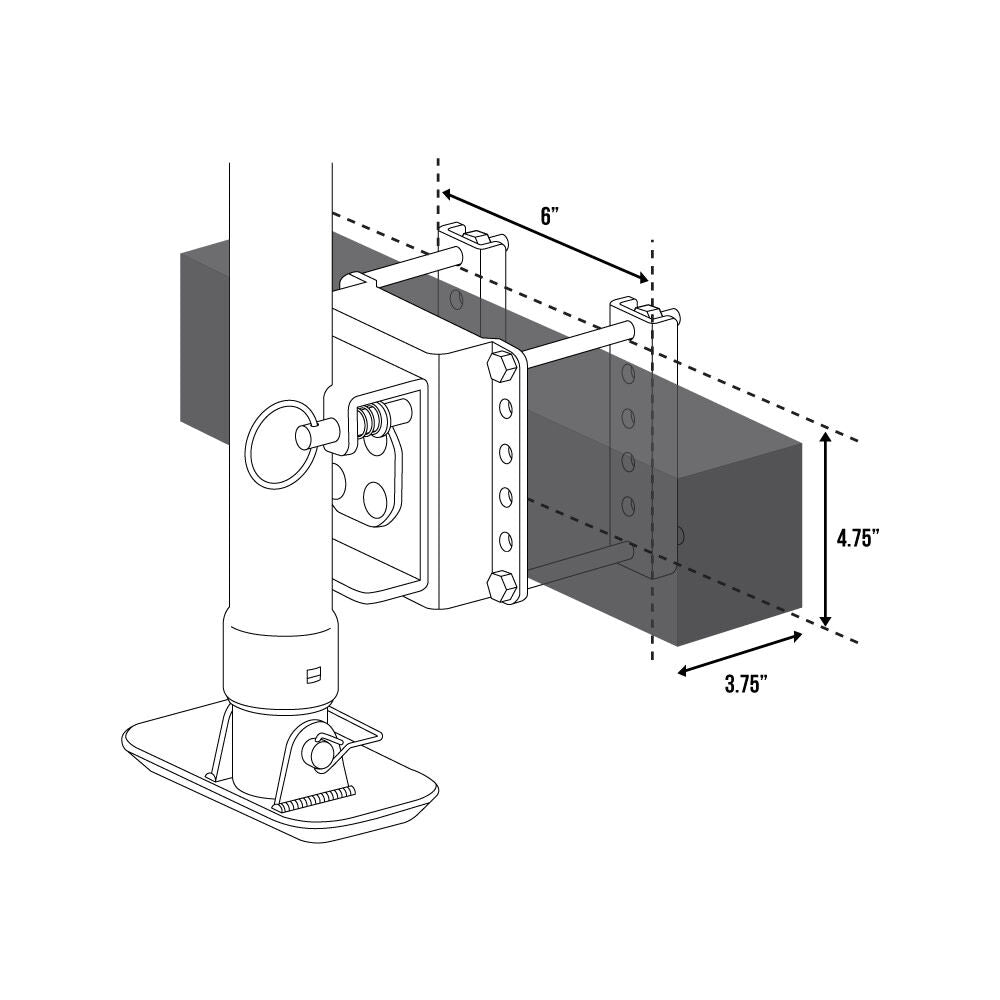 JX 2000 lbs Side Mounted Drill Jack 14in Travel TVJX2-S