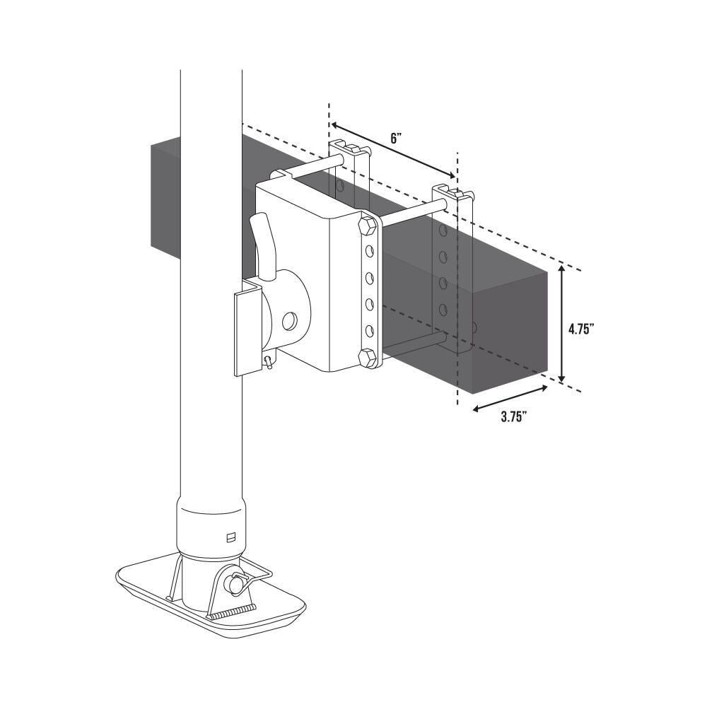 JX 5000 lbs Side Mounted Drill Jack 14in Travel TVJX5-S