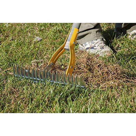 Temper 15 in. Adjustable Thatch Rake with Cushion End Grip 2914000
