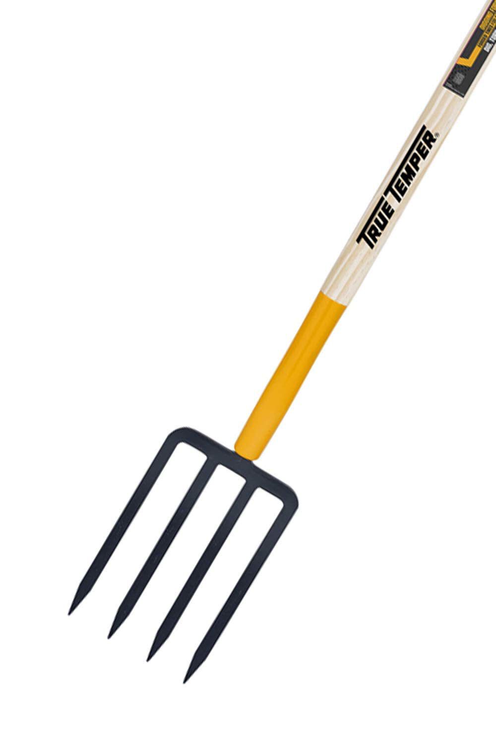 4-Tine Spading Fork with D-Top Grip on Hardwood Handle 2812200