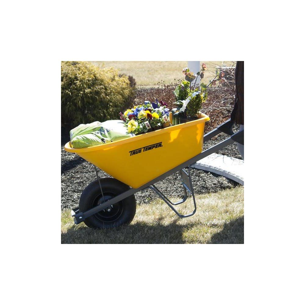 Temper 6 Cu Ft. Poly Tray Wheelbarrow with Total Control Handles RP6TC14
