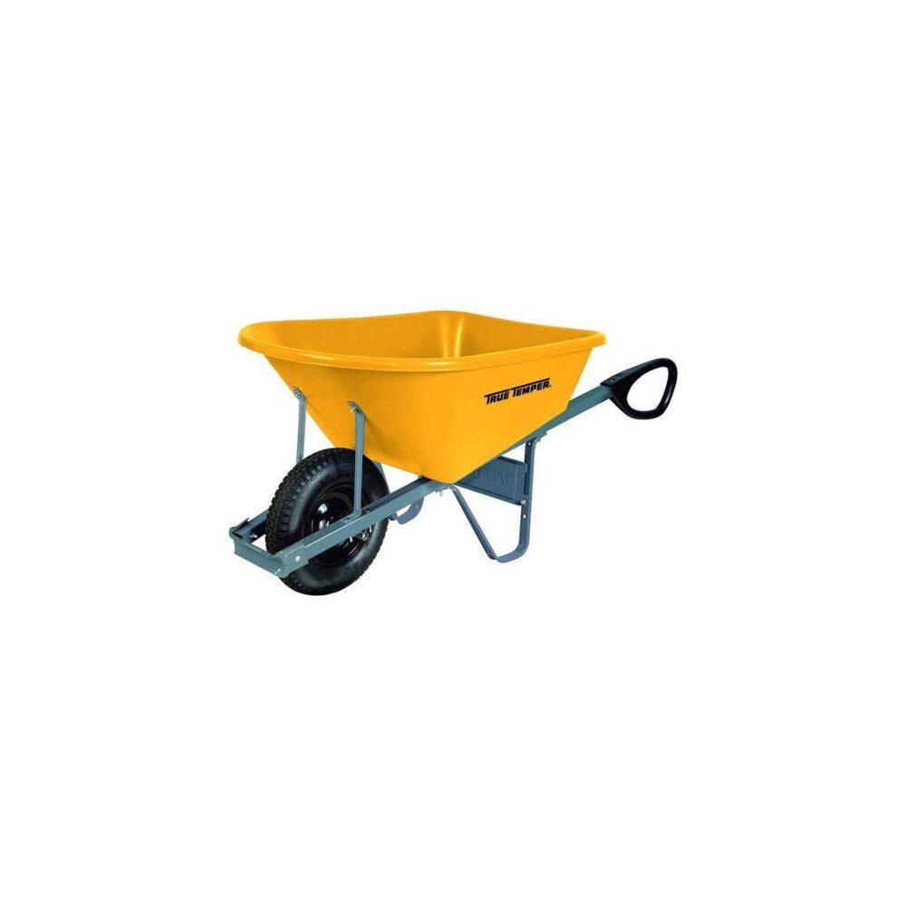 Temper 6 Cu Ft. Poly Tray Wheelbarrow with Total Control Handles RP6TC14