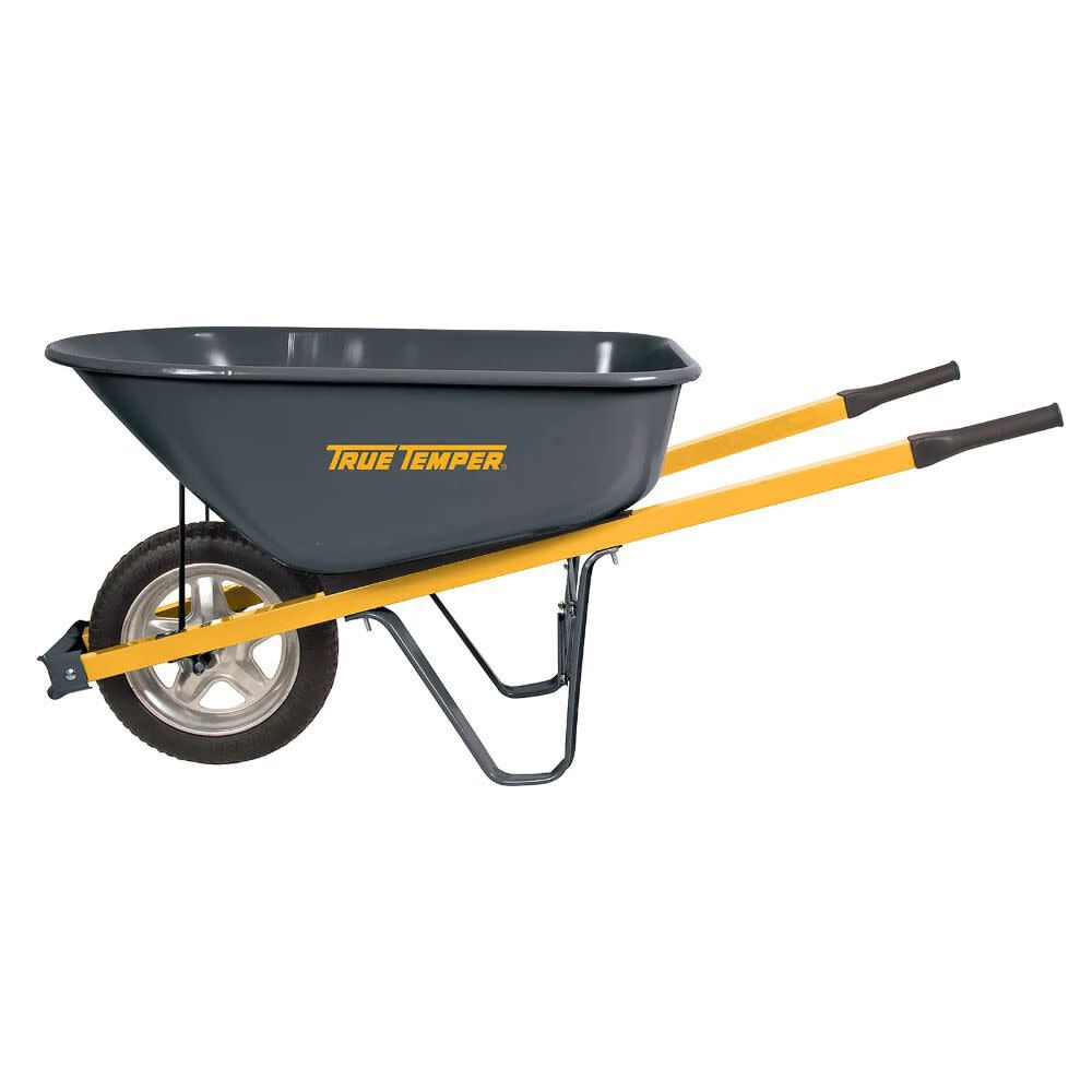 6 cu. ft. Steel Wheelbarrow with Single Flat Tire R6STSP25