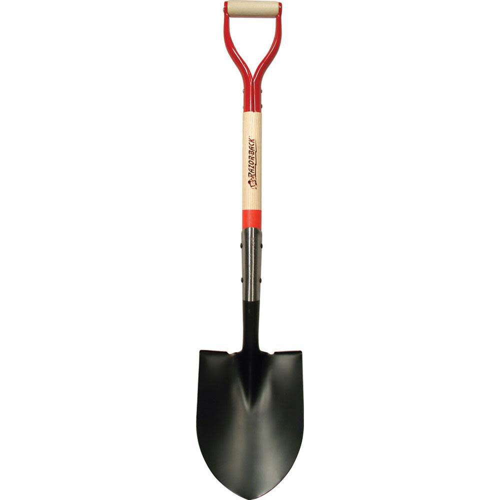 Round Point Shovel with Open-Back Dual Rivet and D-Grip 43205