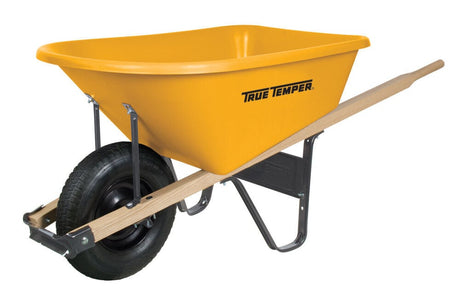 Temper Single Wheel 6 Cu Ft. Capacity Poly Wheelbarrow RP625