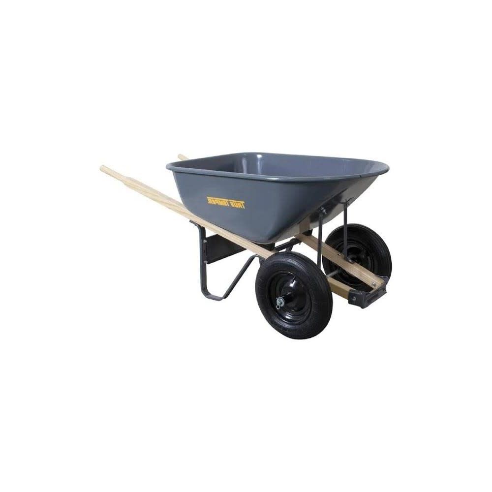 Wheelbarrow with Dual Wheel 6 Cu Ft Steel R6TW14